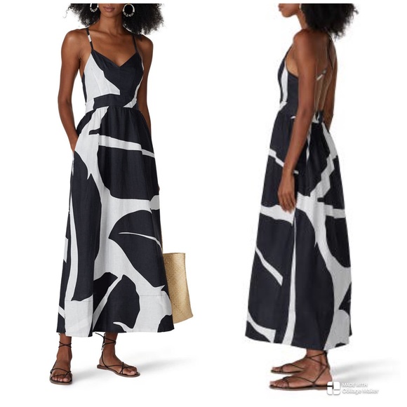 Anthropologie Dresses & Skirts - Anthropologie Feuilles The Odells Linen Maxi Dress Size XL